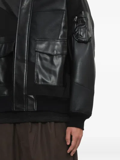 Comme Des Garçons Homme Deux Patchwork Panelled Jacket In Black