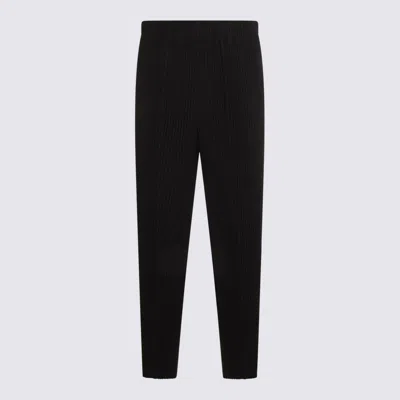 Issey Miyake Ns Coke Gray Compleat Pleated Knitted Trousers In Black