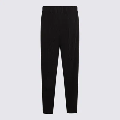 Issey Miyake Ns Coke Gray Compleat Pleated Knitted Trousers In Black