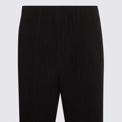 Issey Miyake Ns Coke Gray Compleat Pleated Knitted Trousers In Black