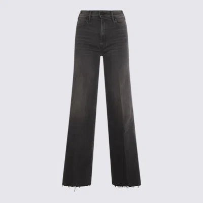 Mother Lil Hustler Roller Sneak Jeans In Not Today Satan In Black