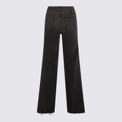 Mother Lil Hustler Roller Sneak Jeans In Not Today Satan In Black