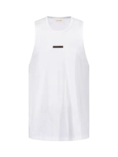 Essentials White Rib Tank Top In White