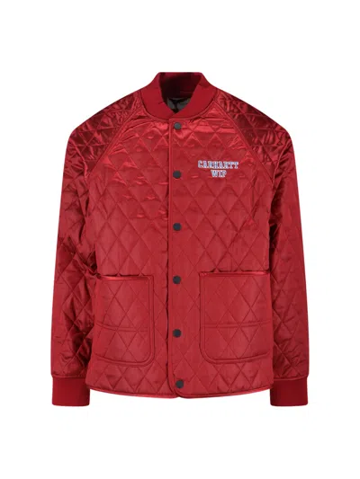 Carhartt Alumni Liner Quilted Ribbed Cuffs Front Pockets In Red