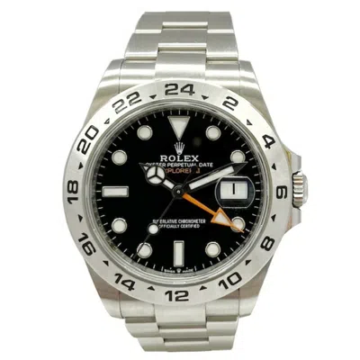 Pre-owned Rolex Explorer Ii Stainless Steel Wristwatch () In Silver