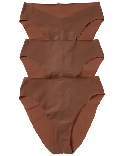 Cosabella 3pk Free Cut Microfiber High Bikini In Brown