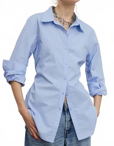 Mimosa Fitted Collared Blouse In Blue In Blue