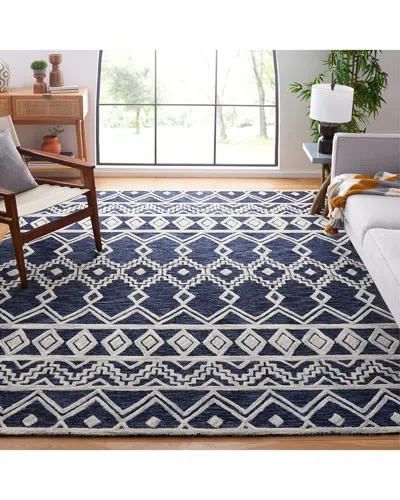 Safavieh Abstract Zircon Hand-tufted Wool Rug In Blue
