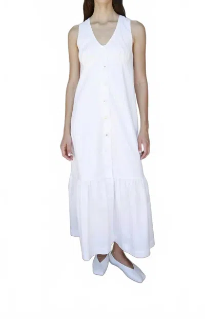 Project Adamo Adamo Button Front Maxi Dress In White In White