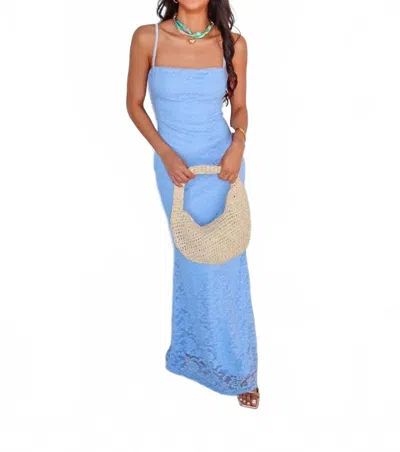 Nia Vetiver Maxi Dress In Sky In Blue