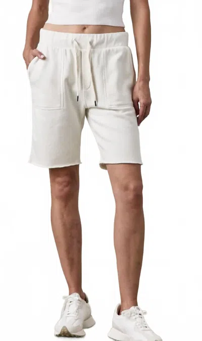 Nsf Jen Drawstring Cut Offs Shorts In Soft White In White