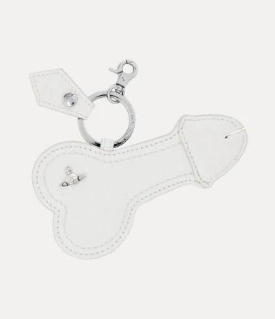 Vivienne Westwood Bell End Keyring Mini Croc-embossed White One Size Unisex In White