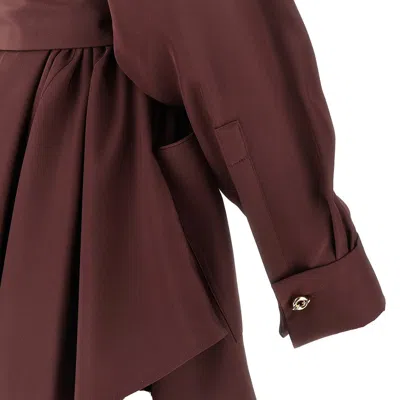 Loewe Bordeaux Silk Blouse With Belt In Burgundy