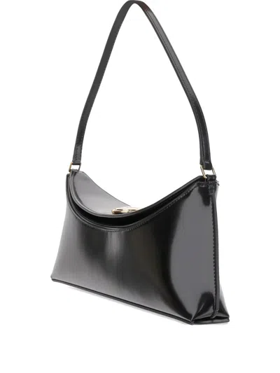 Jacquemus Le Calisso Black Shoulder Bag With Engraved Snap Button In Leather