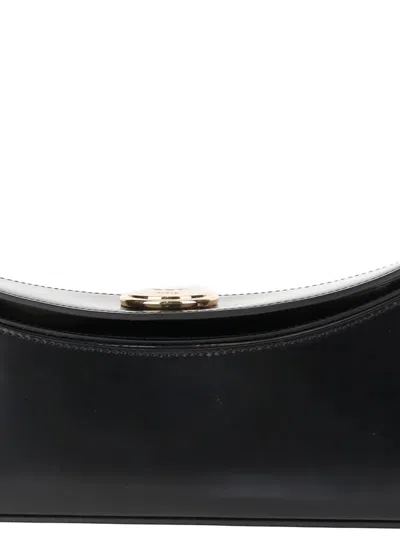 Jacquemus Le Calisso Black Shoulder Bag With Engraved Snap Button In Leather