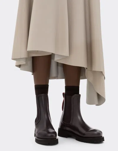 Ferrari Chelsea Boot In Matte Leather In Brown