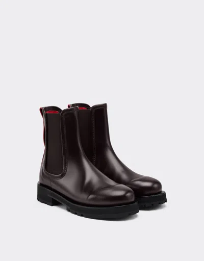 Ferrari Chelsea Boot In Matte Leather In Brown