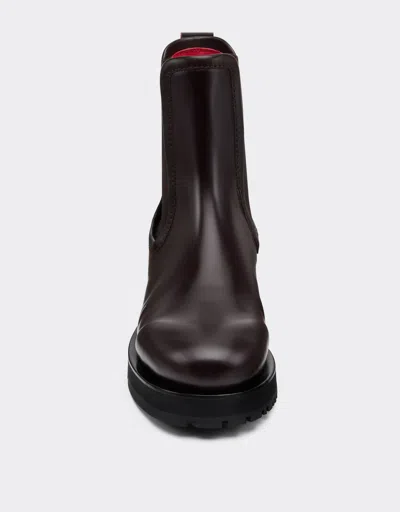 Ferrari Chelsea Boot In Matte Leather In Brown