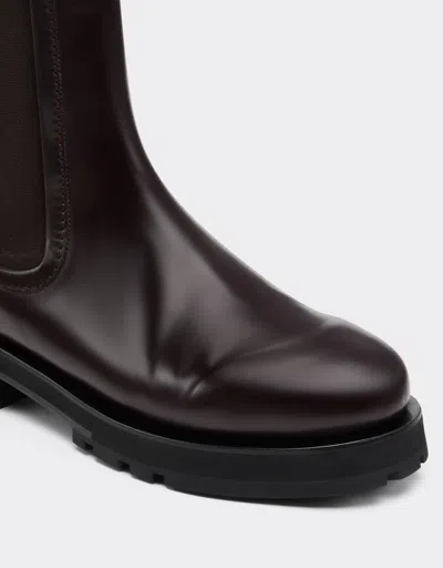 Ferrari Chelsea Boot In Matte Leather In Brown