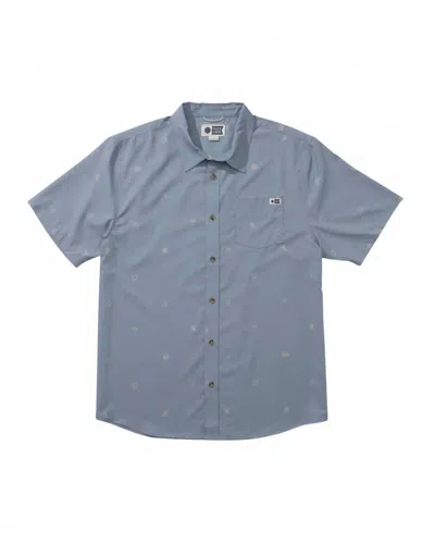 Salty Crew Men's Micro Vibes Short Sleeve Tech Woven Shirt In Deep Sea In Gray