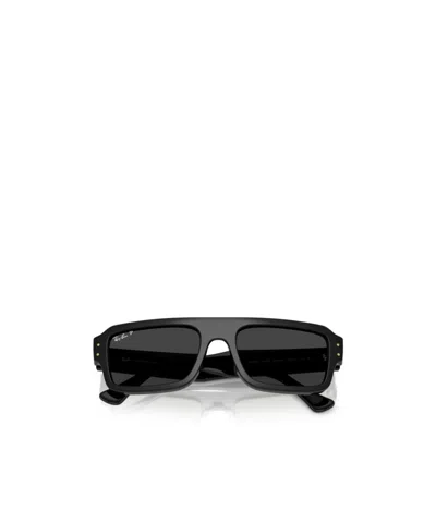 Ray Ban Ray-ban 56mm Polarized Rectangular Sunglasses In Black