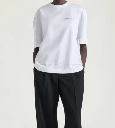 Givenchy Ribbed Crew-neck Cotton T-shirt With Graphic Print In White