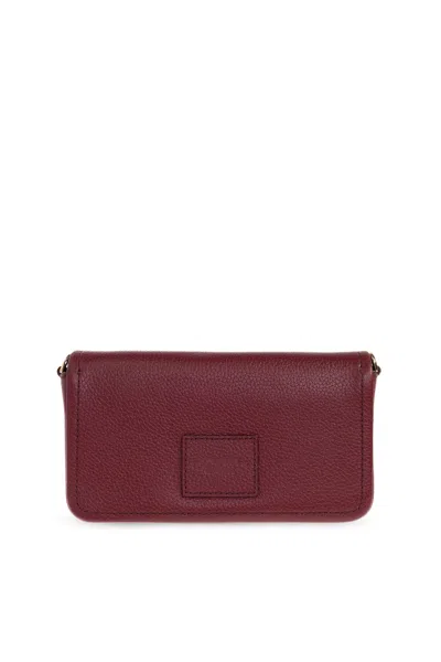 Marc Jacobs Mini Leather Shoulder Bag With Adjustable Strap In Burgundy