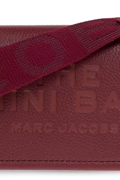 Marc Jacobs Mini Leather Shoulder Bag With Adjustable Strap In Burgundy