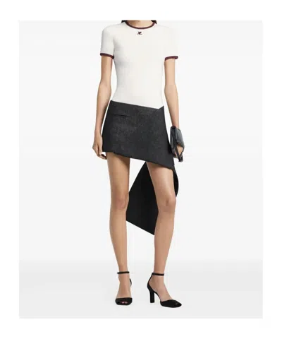 Courrèges Logo Cotton T-shirt In White