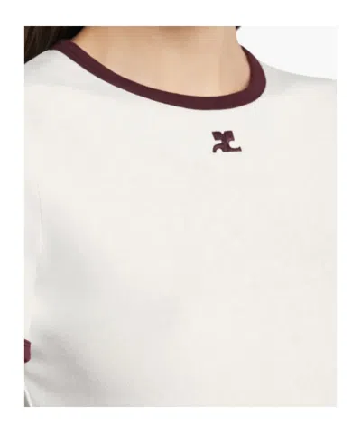 Courrèges Logo Cotton T-shirt In White