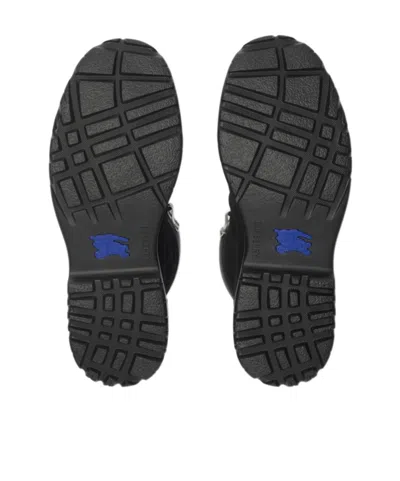 Burberry Suede Ankle Boots Padded Collar In Black