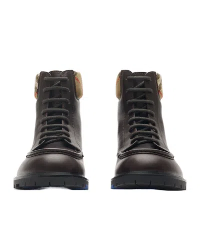 Burberry Brown Leather Amphibian Rogue In Animal Print