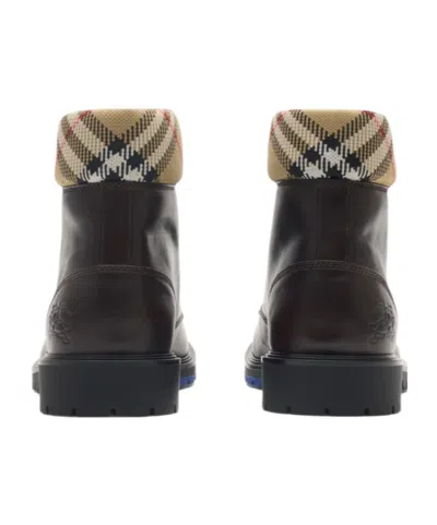 Burberry Brown Leather Amphibian Rogue In Animal Print