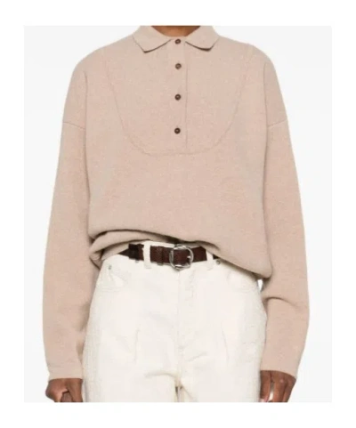 Jacquemus Polo Collar Knitwear With Ribbed Cuffs And Hem In Pink