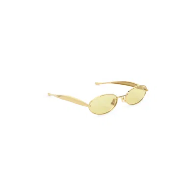 Bottega Veneta Women Gold Metal Sunglasses In Gold