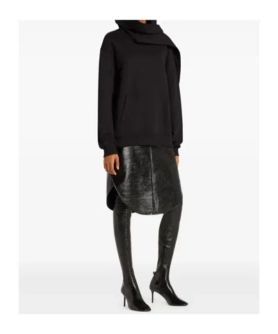 Courrèges Scarf Embroidered Hoodie Clothing In Animal Print