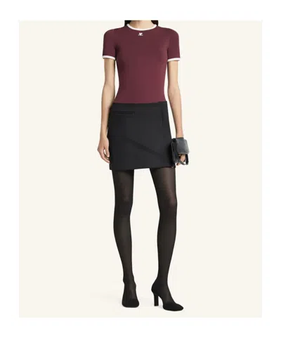 Courrèges T-shirts And Polos In Burgundy