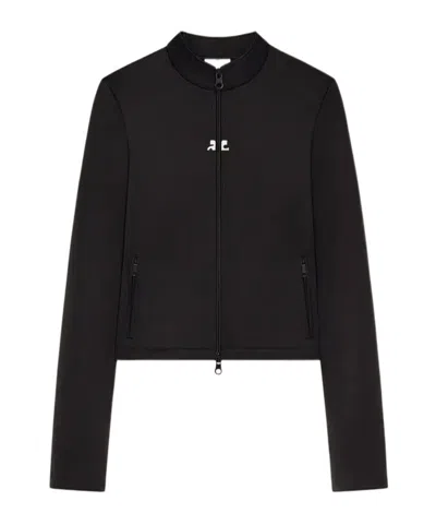 Courrèges Courreges Interlock Jersey Track Jacket For Athletic In Black