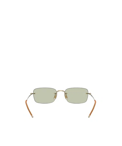 Oliver Peoples Tk-10 Rectangular-frame Glasses In Green