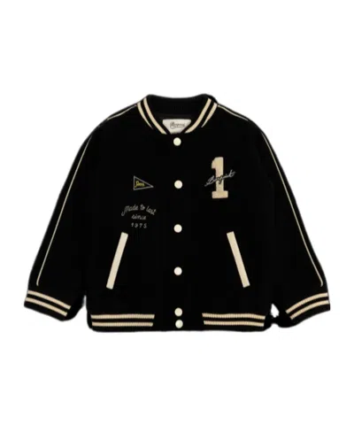 Bonpoint Long-sleeved Casual Jacket In Black