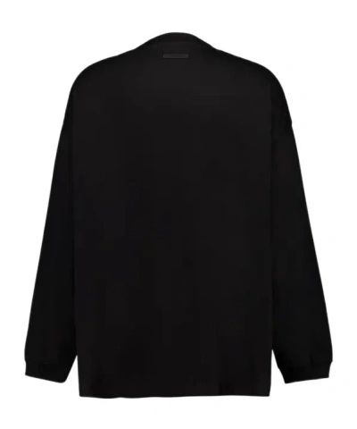 Essentials Black Long Sleeve T-shirt With University Logo In Black