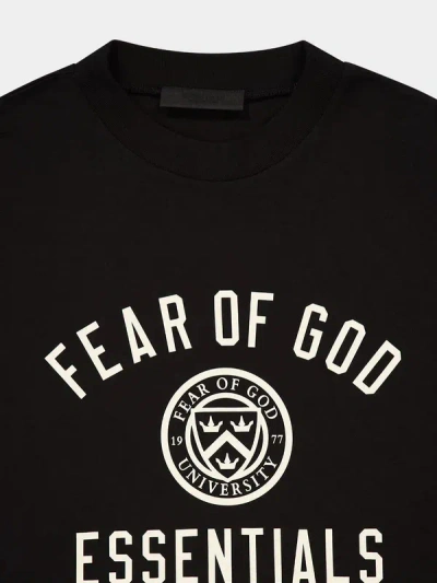 Essentials Black Long Sleeve T-shirt With University Logo In Black