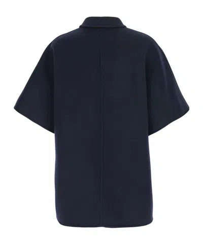 Gucci Reversible Blue Coat With Gg Pattern Women