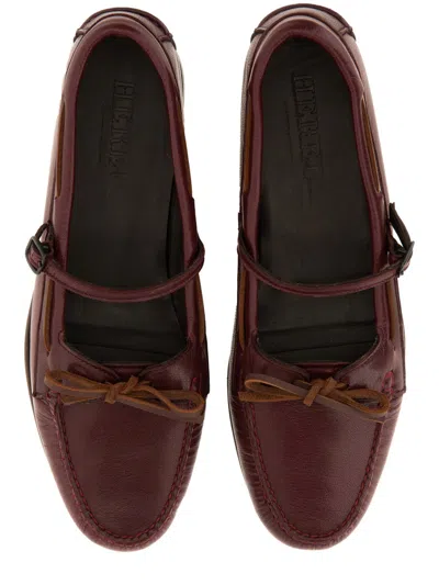 Hereu Moccasin Mary Jane Lorea Supple Shiny In Burgundy