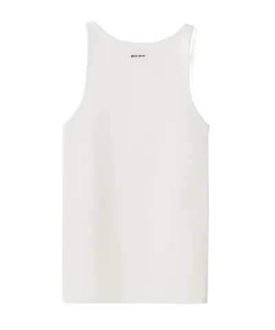 Miu Miu Cotton Knit Tank Top In White