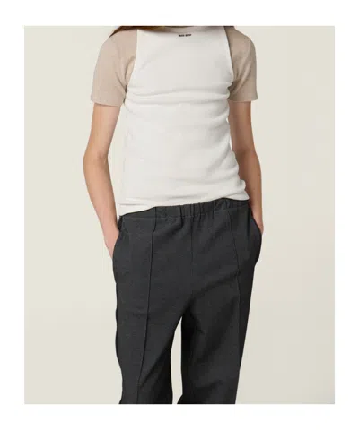 Miu Miu Cotton Knit Tank Top In White