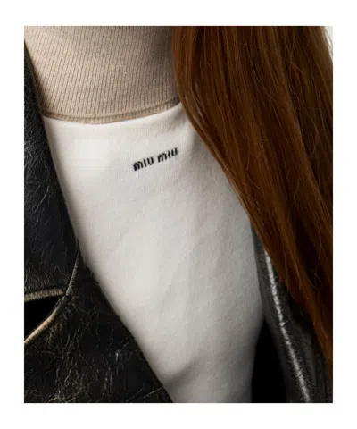 Miu Miu Cotton Knit Tank Top In White