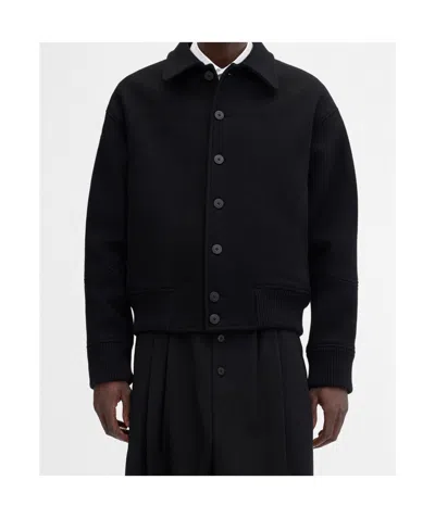 Jacquemus Black Jacket With Classic Collar And Dropped Shoulders In Wool Man In Black