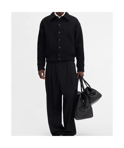Jacquemus Black Jacket With Classic Collar And Dropped Shoulders In Wool Man In Black