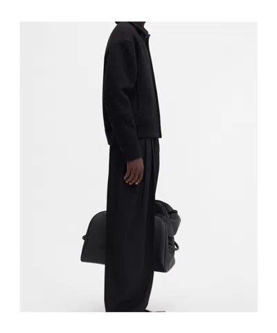 Jacquemus Black Jacket With Classic Collar And Dropped Shoulders In Wool Man In Black